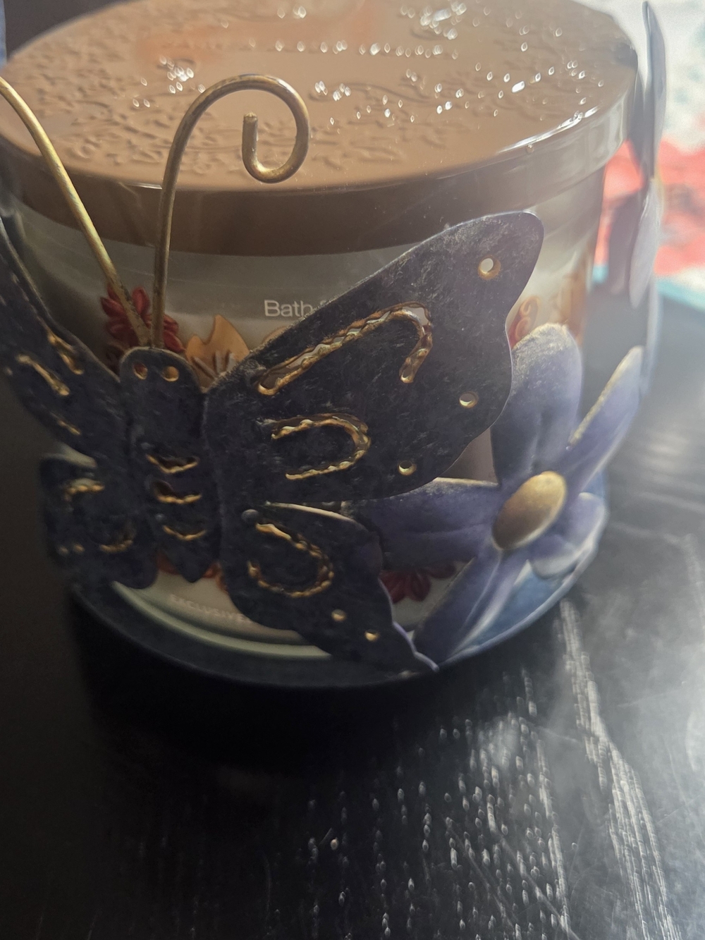 Bath & Body Works Navy Blue Butterfly Candle Sleeve